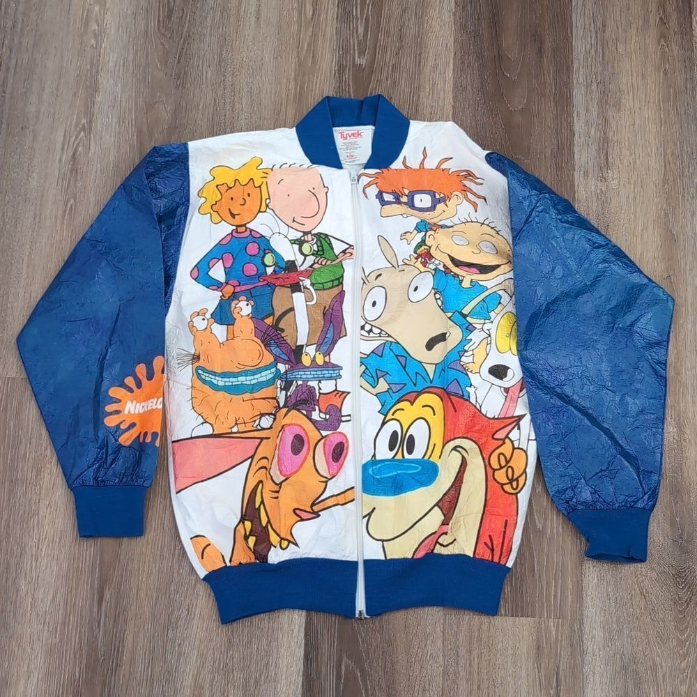 Y2K Rugrats Tyvek Cartoon Character Jacket Sz Youth Large